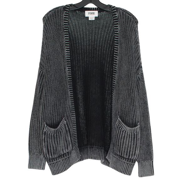 PINK Victorias Secret Cardigan Sweater Oversized Dark Academia Grunge Open Small - Picture 1 of 7